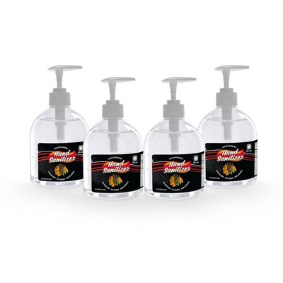 NHL Chicago Blackhawks 16oz Pump Top Hand Sanitizer - 4pk