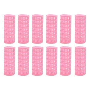 Unique Bargains Women's Heatless Voluminous Hair Roller 2.76"x0.98" Pink 12pcs - 1 of 4