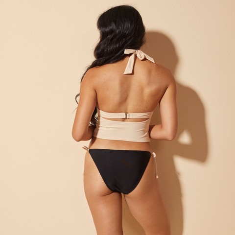Shade & Shore Women's Low-Rise High Leg Cheeky Coverage Side-Tie String Bikini Bottom - Shade & Shore™ Black S