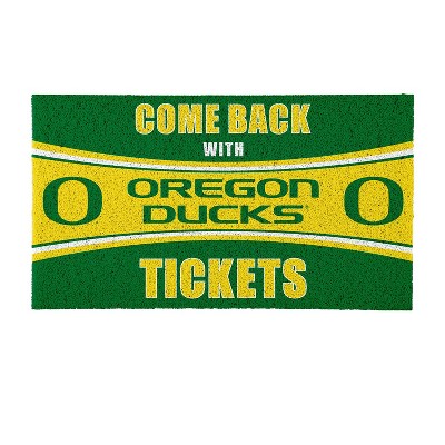 Evergreen Come Back with Tickets University of Oregon 28" x 16" Woven PVC Indoor Outdoor Doormat