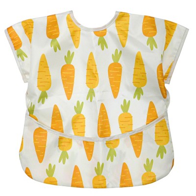 Neat Solutions Water-Resistant Toddler Short Sleeve Coverall Bib - Carrot