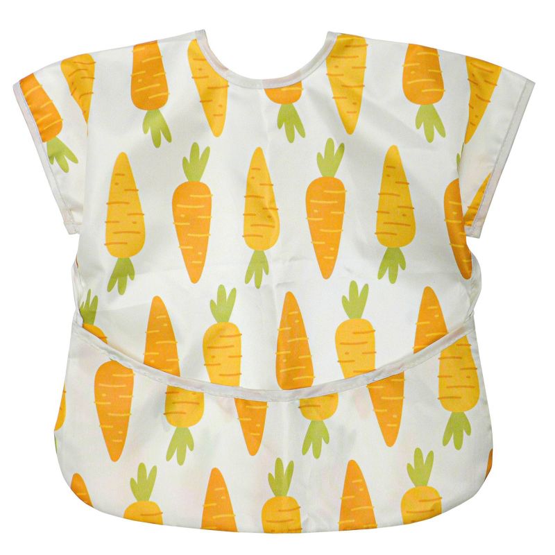 Neat Solutions Water-Resistant Toddler Short Sleeve Coverall Bib - Carrot, 1 of 12