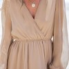 Women's Solid Surplice Neck Long Sleeve Mini Dress - Cupshe - 3 of 4