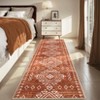 Area Rug Machine Washable Rug Geometric Vintage Non Slip Non Shedding Rugs Low Pile Distressed Throw Carpet for Living Room Bedroom - 4 of 4