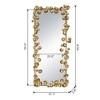 Wooakway 51.4"H 29.1"W Arch Iron Accent Wall Mirror Novelty Bathroom/Vanity Mirror with Golden Leaves - 3 of 4