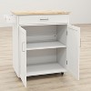 GlasFlength Decorative Storage Cabinets with a large drawer and two shelves, for Living Room, Entryway, Kitchen, Black, 38.18"*17.71"*36.02" - 4 of 4