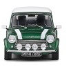 1994 Mini Cooper Sport British Racing Green with White Top and Stripes 1/43 Diecast Model Car by Solido - 4 of 4