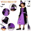 Garvee Witch Costume for Girls Kids, Fairytale Witch Halloween Costume Dress Up with Hat - 2 of 4