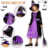 Witch Costume for Girls Kids, Fairytale Witch Halloween Costume Dress Up with Hat - image 2 of 4