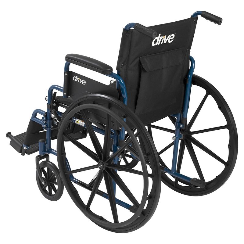 Drive Medical Blue Streak Wheelchair with Flip Back Desk Arms, Swing Away Footrests, 16" Seat, 5 of 8