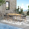 Rectangular Planked Wood Outdoor Dining Set：7-Piece Mesh Weave Chair Patio Furniture - 3 of 4