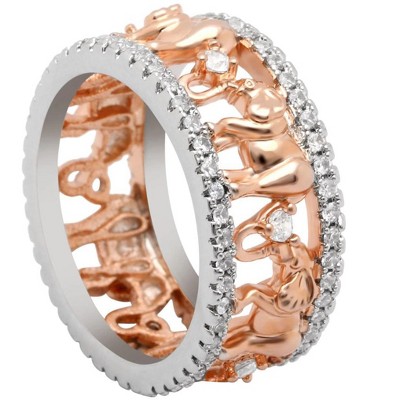 Elephant Ring Wide Band Ring for Women Rose Gold Plate Crystal Ginger Lyne Collection (10)