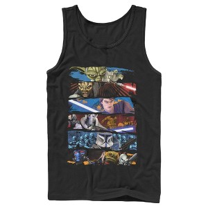 Men's Star Wars: The Clone Wars Character Paint Swipe Panels Tank Top - 1 of 4