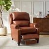 Elisabete Modern Wingback Genuine Leather Recliner with Vintage Nail Head Trim for Living Room and Bedroom  | ARTFUL LIVING DESIGN - 3 of 4