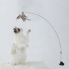 Unique Bargains Handheld Cat Teaser with Bell Fluffy Plume Teasing Sticks Gray Brown - 4 of 4