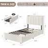Full Size Bed Frame with Chic Wavy Headboard, Kids Bed Frame with 2 Drawers, Boucle Upholstered Platform Bed for Girls - 4 of 4
