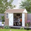 Outsunny Outdoor Storage Shed, Extra Large Metal Garden Shed with Lockable Doors, Cottage Style 4-Pane Window & Vents - 2 of 4