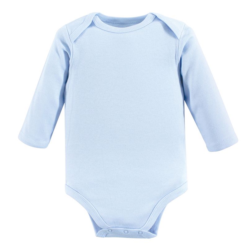 Luvable Friends Baby Boy Long-Sleeve Cotton Bodysuits 1pk, Blue, 1 of 3