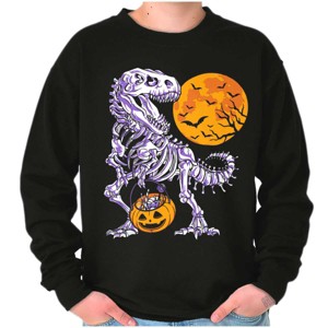Halloween Trick or Treat Dino Bones Sweatshirt for Men or Women Brisco Brands - 1 of 4