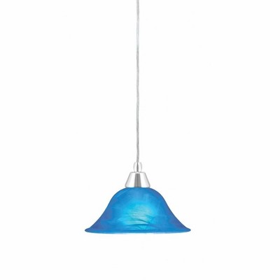 Toltec Lighting Any 1 - Light Pendant in  Chrome with 10" Blue Italian  Shade