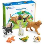 Learning Resources Jumbo Domestic Pets: Cat, Dog, Rabbit, Guinea Pig, Fish and Bird, 6 Animals, Ages 2+