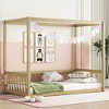 YOOCOZZ Twin Size Canopy Bed with Fence and Guardrails - 2 of 4