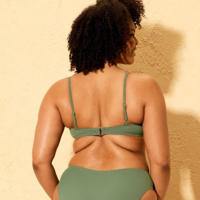 Shade & Shore Women's Shirred Tie-Front Underwire Bikini Top - Shade & Shore™ Green M — фото 5