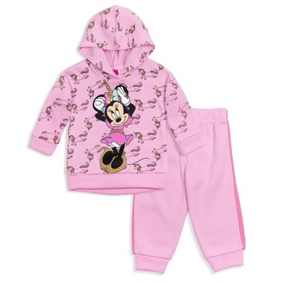 Disney Minnie Mouse Baby Girls Fleece Pullover Hoodie and Pants Outfit Set Infant