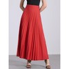 Allegra K Women's Flowy Pleated Elastic High Waist with Belt A-line Skirt - 4 of 4