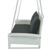 2-Person Wicker Hanging Porch Swing with Chains; Cushion; Pillow; Rattan Swing Bench for Garden; Backyard; Pond - 2 of 4