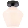 Elegant Lighting Gene 1 light Black and Frosted white glass Flush mount - 4 of 4