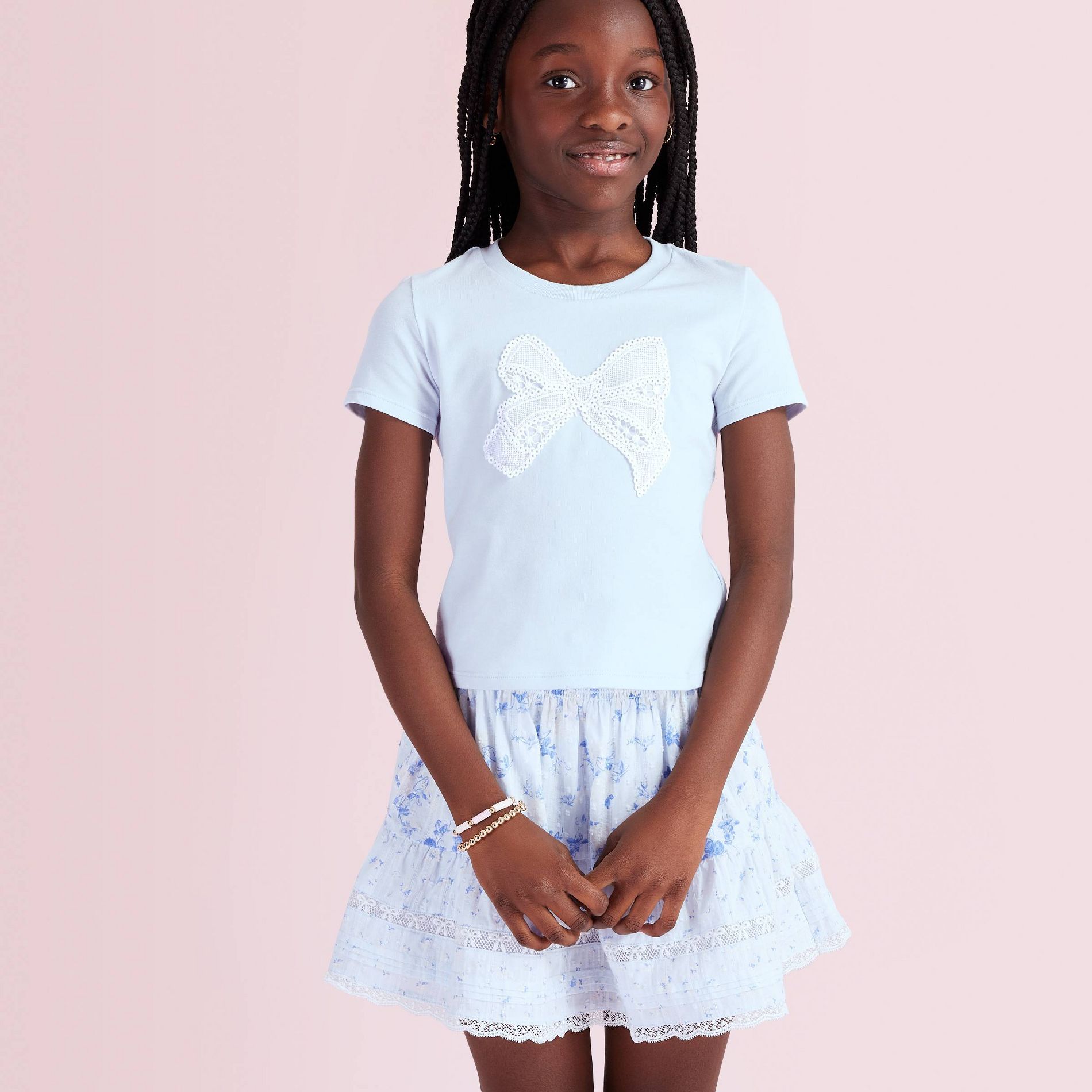 Girls' Maeve Bow Applique T-Shirt - LoveShackFancy x Target Blue