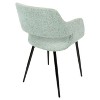 Set of 2 Margarite Mid Century Modern Dining/Accent Chair Pale Green - Lumisource: Ergonomic Design, Metal Legs, Polyester Upholstery - 4 of 4