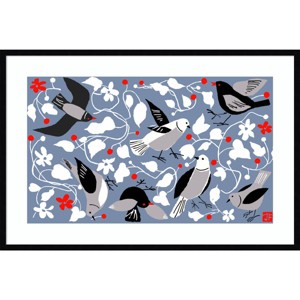 41" x 28" Birdy by Jenny Frean Wood Framed Wall Art Print - Amanti Art: Contemporary Lithograph, Acrylic Cover, Wire Mount - 1 of 4