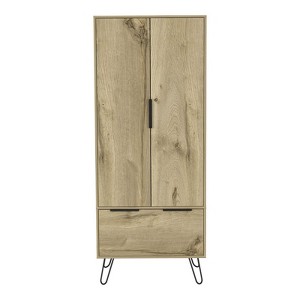 SEVOBAL Armoires Closet with One Drawer Double Doors and Versatile Storage for Bedroom Organization and Easy Access, Beige, 30.1"*20.1"*74" - 1 of 4