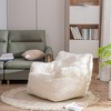 Chic Crate-Plush Teddy Bean Bag Chair – Tufted Foam Recliner with Removable Cover, Ivory - 2 of 4
