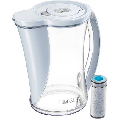 Brita 12-Cup Stream Filter As You Pour Water Pitcher with 1 Filter, Cascade – Ice