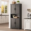 Coolmee 70 Inch Tall Kitchen Pantry Cabinet, Freestanding Storage Cabinet with 4 Doors and Adjustable Shelves, Utility Hutch Cupboard - 2 of 4