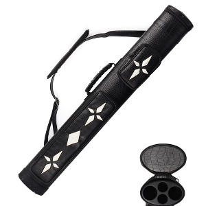 GSE 2x2 Deluxe Oval Billiard Pool Cue Stick Carrying Case, Holds 2 Butts and 2 Shafts Pool Cue Sticks - 1 of 4