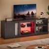Pinmoco 63" LED TV Stand, Marble Entertainment Center with Bookshelves & Cabinet - 2 of 4