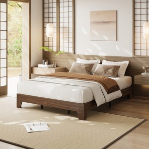 Bed Frame, Platform Wood Bed Frame, Metal Slat Support, 10.24 Inch Underbed Storage, Solid Wood Durability, Silent Stability, Easy Assembly - 1 of 4