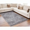 Gray and Ivory Oriental Power Loom Worn Faded Washable Area Rug - 2 of 4