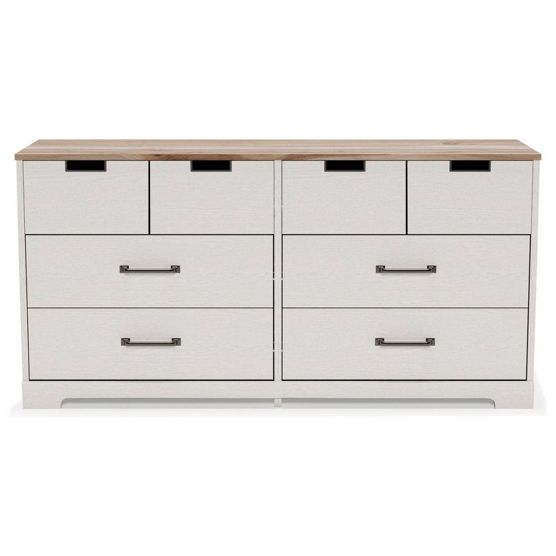 59&#34; Dresser with 6 Drawers and Antique Nickel Handles White/Brown - Benzara, 3 of 7