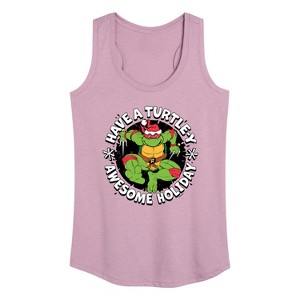 Women's - Teenage Mutant Ninja Turtles - Have A Turtley Awesome Holiday Graphic Racerback Tank - 1 of 4