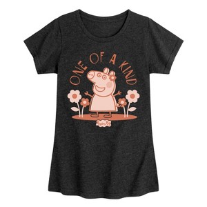 Girls' - Peppa Pig - One Of A Kind Flowers Fitted Short Sleeve Graphic T-Shirt - 1 of 4