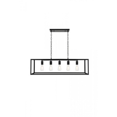 Elegant Lighting Resolute 5 light black Pendant
