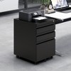 Runesay Mobile Filing Cabinet 3-Drawer with Lock, Legal/Letter Sized Office Storage Filing Cabinet - 4 of 4