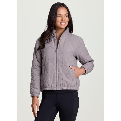 Avalanche Outdoor Mini Quilted Puffer Jacket with Zip Pockets, Transitional Weight Quick Drying Rain Jacket Puffer for Women