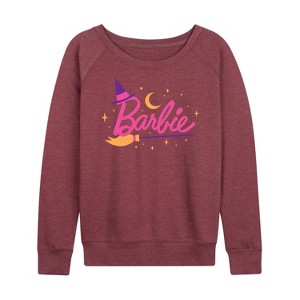 Women's - Barbie - Barbie Halloween Art Lightweight French Terry Wide Neck Long Sleeve Shirt - 1 of 4