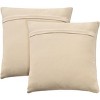 Mina Victory Lifestyles Wavy Solid Indoor Ivory 18" x 18" Set of 2 Throw Pillows - 4 of 4